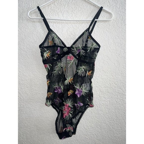 Inc Intimates Bodysuit Lingerie Top Embroidered Floral Butterflies Small NEW 1A - Picture 5 of 12